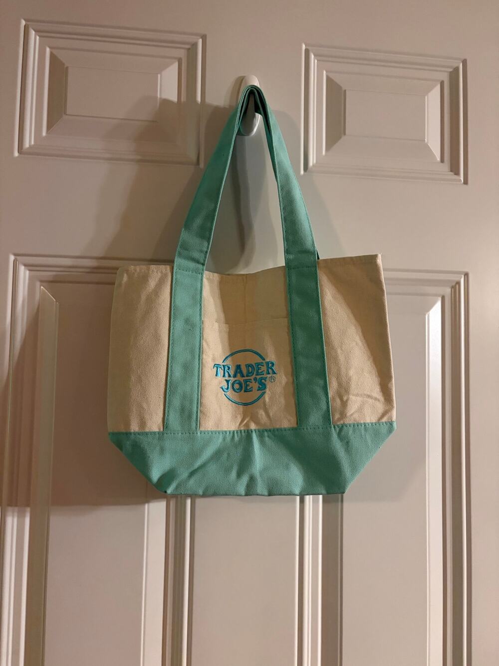 Trader Joe's 2026 Limited Mini Pastel Canvas & Stripe Canvas Tote Bag